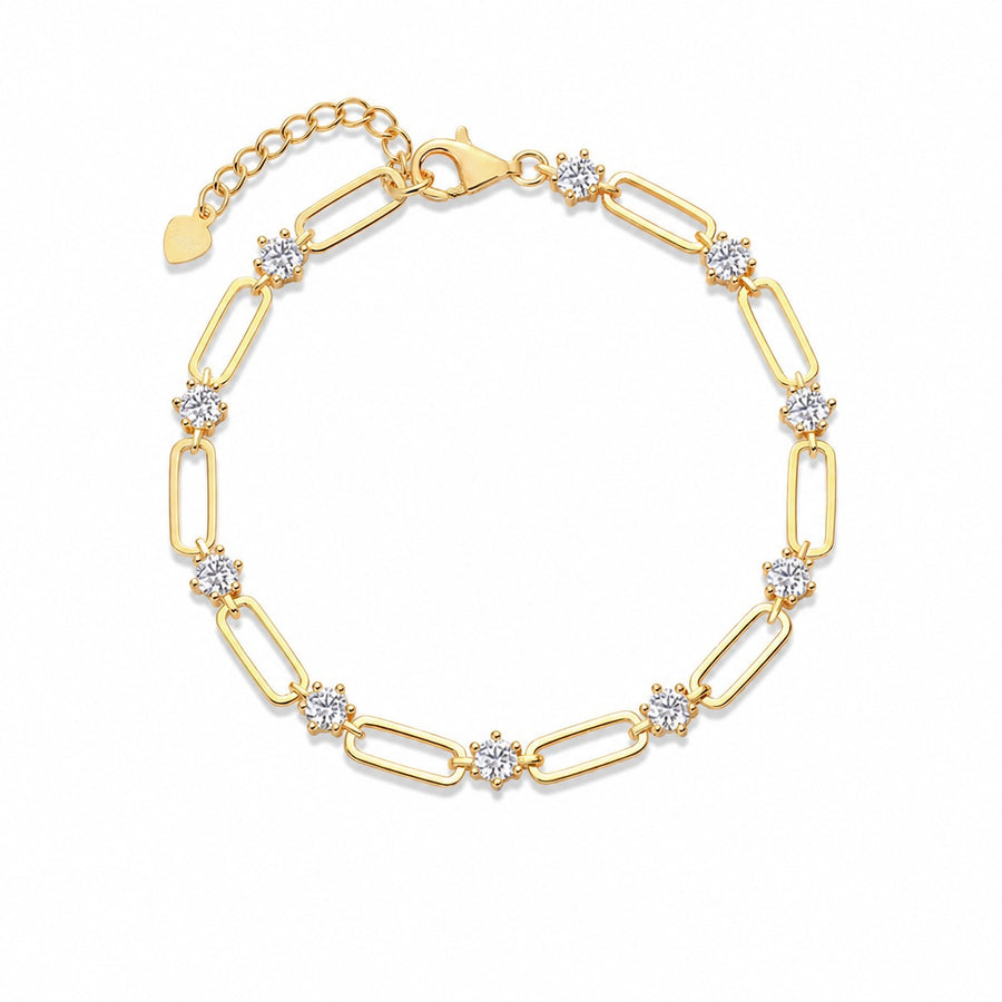 Geometric Round Moissanite 925 Sterling Silver Bracelet